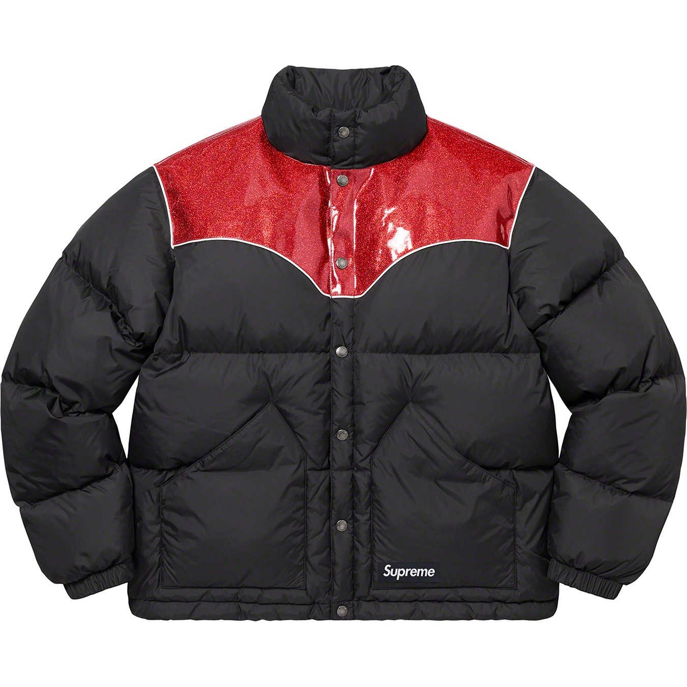 Glitter Yoke Down Puffer Jacket view 18